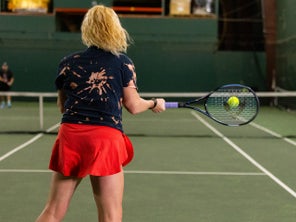 Image of a Playtester Hitting A Forehand