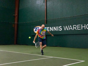 Image of a Playtester Hitting a Backhand