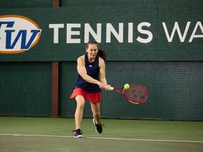 TW playtester hammering a backhand. 