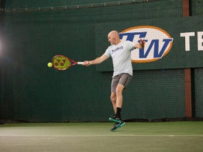 Image of a Playtester Hitting a Forehand