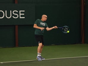Image of a Playtester Hitting a Forehand