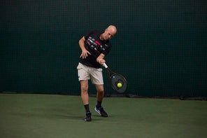 Image of a Playtester Hitting a Forehand