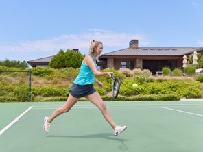 Image of Playtester Hitting a Forehand