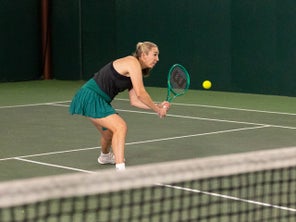 Image of a Playtester Hitting a Volley