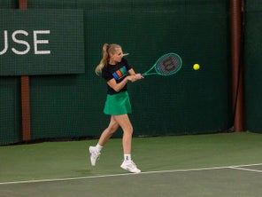Image of a Playtester Hitting a Backhand