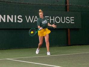 Image of a Playtester Hitting a Forehand