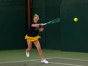 Image of a Playtester Hitting a Forehand