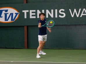 Image of a Playtester Hitting a Backhand