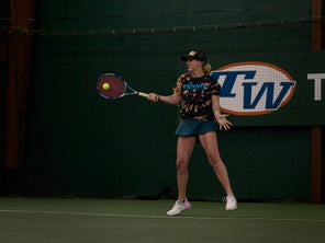 Image of a Playtester Hitting a Forehand