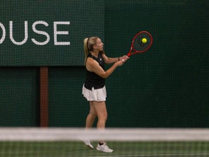 Image of a Playtester Hitting a Backhand