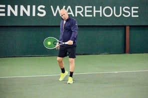 Image of a Playtester Hitting a Backhand