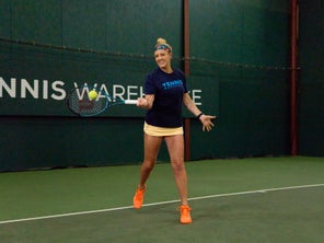 Image of a Playtester Hitting a Forehand