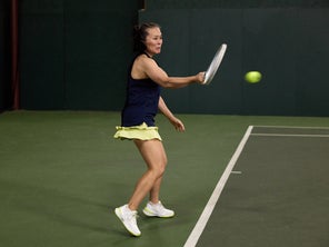 Image of a Playtester Hitting a Forehand