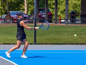 Image of a Playtester Hitting a Forehand