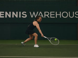 Image of a Playtester Hitting a Backhand