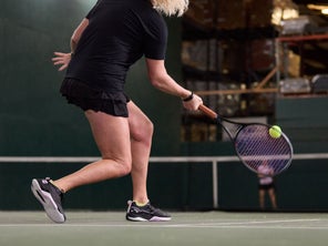Image of a Playtester Hitting a Forehand