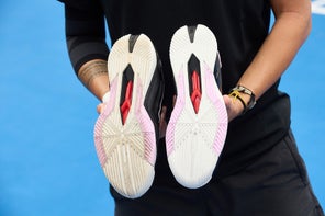 Image of the Outsoles in Both New and Used Condition