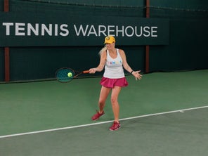 Image of a Playtester Hitting a Forehand