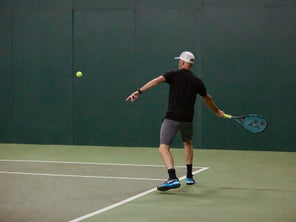 Image of a Playtester Hitting a Forehand