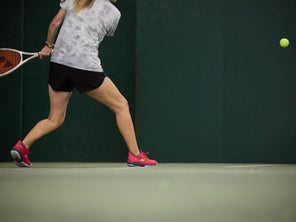 Image of a Playtester Hitting a Backhand