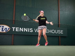 Image of a Playtester Hitting a Forehand
