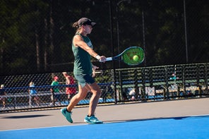Image of a Playtester Hitting a Backhand