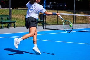 Image of a Playtester Hitting a Forehand