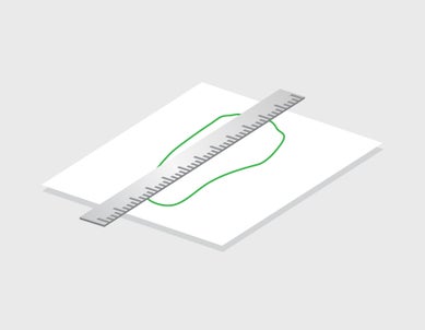 Graphic of measuring foot length