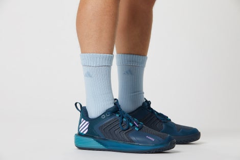 Blue shoes with blue socks 