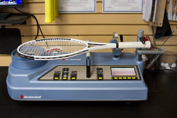Image of racquet on a Babolat RDC Machine