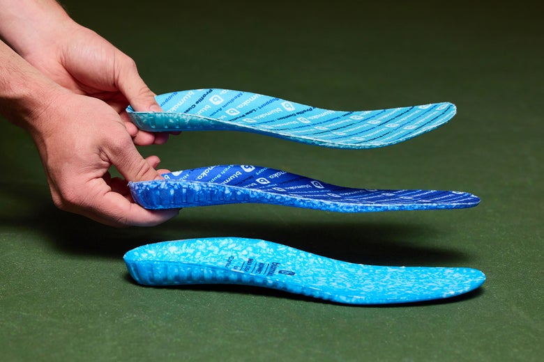 Blumaka insole heights all side-by-side. 