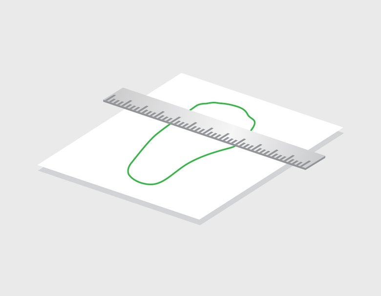 Graphic Showing How to Measure Foot Length