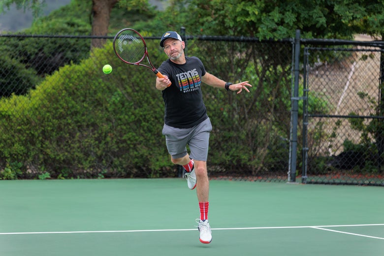Image of Chris Playing with the Head Prestige Classic 2.0