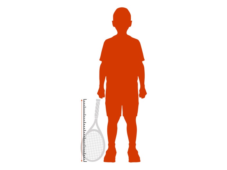 Graphic Showing How to Measure a Child for Tennis Racquet Length