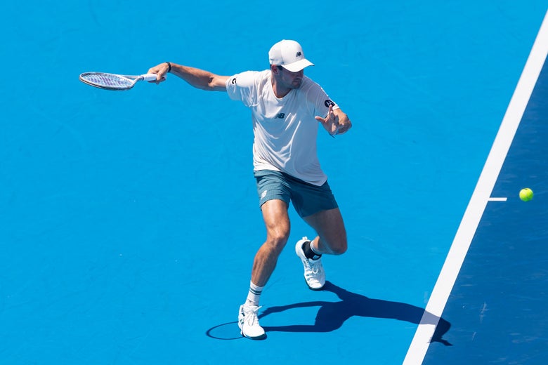 Tommy Paul preps for a forehand. 