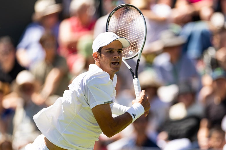 Rafa Jodar post-forehand swipe. 