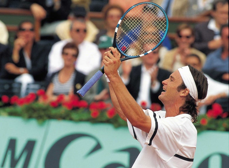 Carlos Moya winning Roland Garros. 