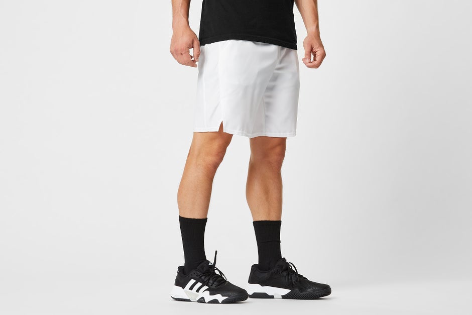 Black socks with black shoes. 
