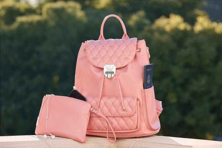 Image of the Court Couture Hamptom Embroidered Backpack Dusty Rose