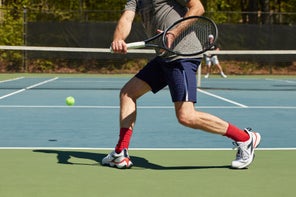 Image of playtester hitting a backhand