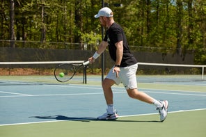 Image of Playtester hitting a backhand