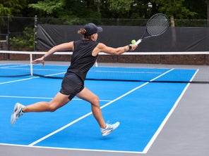 Image of a Playtester Hitting a Forehand