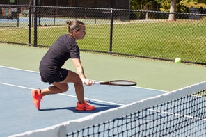 Image of Playtester Hitting a volley