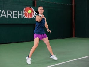 Image of a Playtester Hitting a Forehand
