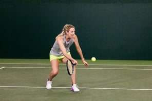 Image of Playtester hitting a Forehand Volley