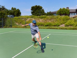 Image of Playtester Hitting a Volley