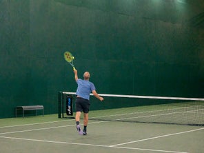 Image of Playtester Hitting a Volley