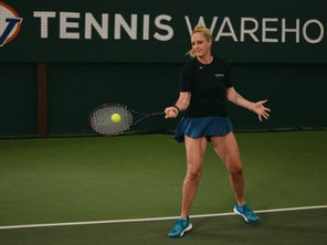 Image of a Playtester Hitting a Forehand